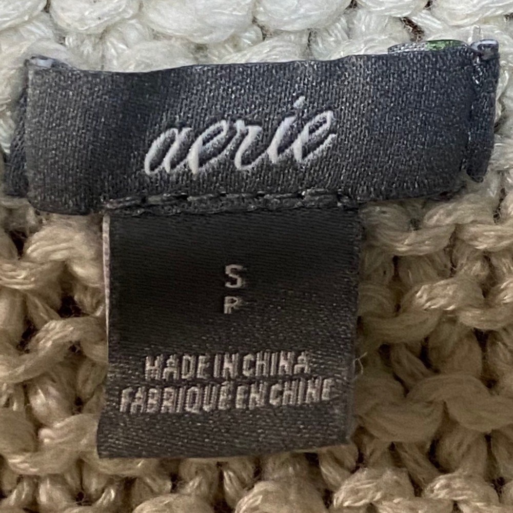 Aerie Cream Ivory Chunky Knit Tank Top Scoop Neck Sleeveless Sweater Boho Small - Picture 2 of 8